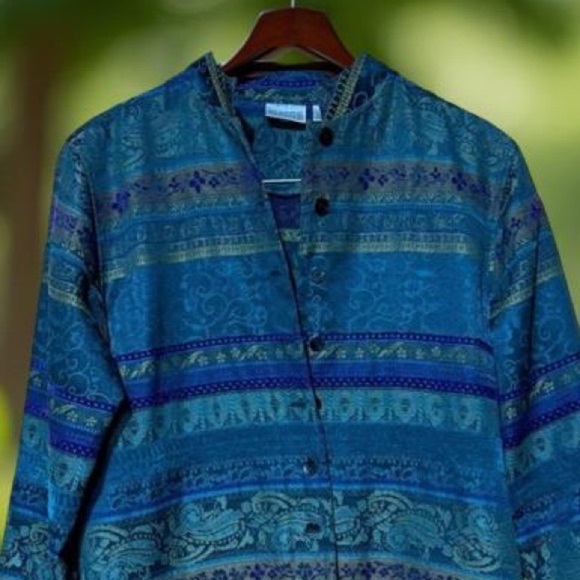 Vintage Chico's Tunic size 8  Asian inspired,beautiful colors,Art teacher chic - Picture 4 of 4